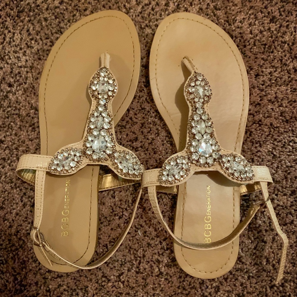 BCBG Rhinestone Gladiator Sandals